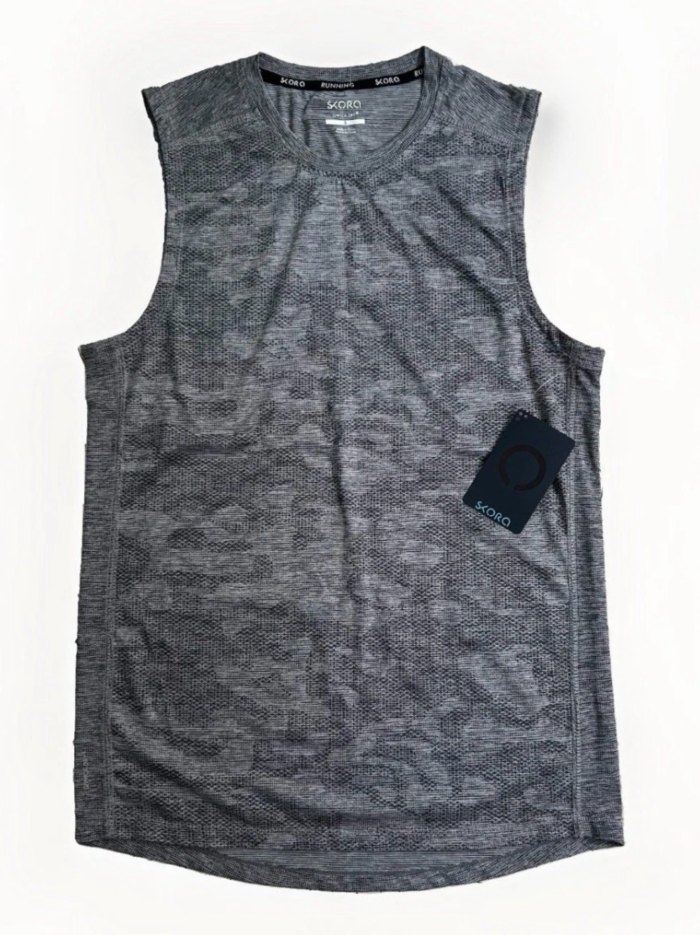 Skora Men’s Sleeveless Performance Tank - Gray Camo